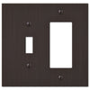 Elan Aged Bronze Cast - 1 Toggle / 1 Rocker Wallplate - Wallplate Warehouse 55TRDB 070686573396 1 Toggle / 1 Rocker
