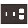 Elan Aged Bronze Cast - 2 Toggle / 1 Duplex Wallplate - Wallplate Warehouse 55TTDDB - B 070686020418 2 Toggle / 1 Duplex