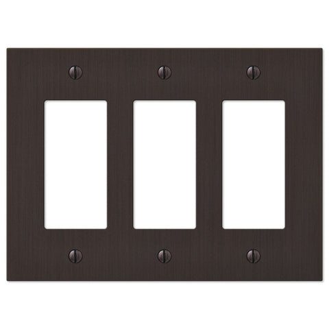 Elan Aged Bronze Cast - 3 Rocker Wallplate - Wallplate Warehouse 55RRRDB 070686573433 3 Rocker