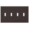 Elan Aged Bronze Cast - 4 Toggle Wallplate - Wallplate Warehouse 55T4DB 070686573440 4 Toggle
