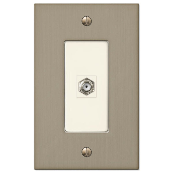 Elan Brushed Bronze Cast - 1 Cable Jack Wallplate - Wallplate Warehouse 55CXBZ 070686581162 Cable Jacks