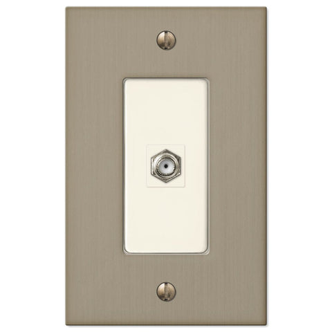 Elan Brushed Bronze Cast - 1 Cable Jack Wallplate - Wallplate Warehouse 55CXBZ 070686581162 Cable Jacks