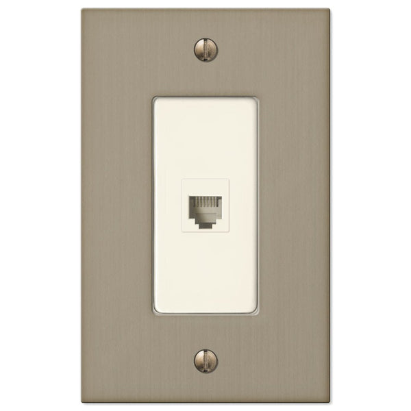 Elan Brushed Bronze Cast - 1 Phone Jack Wallplate - Wallplate Warehouse 55PHBZ 070686581193 Phone Jacks