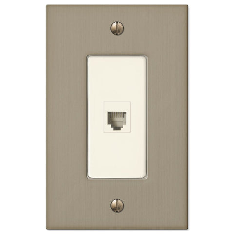 Elan Brushed Bronze Cast - 1 Phone Jack Wallplate - Wallplate Warehouse 55PHBZ 070686581193 Phone Jacks