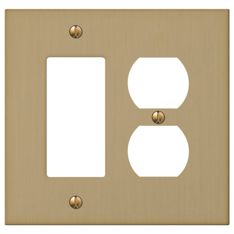 Elan Brushed Bronze Cast - 1 Rocker / 1 Duplex Wallplate - Wallplate Warehouse 55RDBZ - B 070686020432 1 Rocker / 1 Duplex