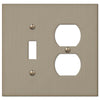 Elan Brushed Bronze Cast - 1 Toggle / 1 Duplex Wallplate - Wallplate Warehouse 55TDBZ 070686573518 1 Toggle / 1 Duplex