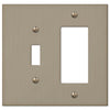Elan Brushed Bronze Cast - 1 Toggle / 1 Rocker Wallplate - Wallplate Warehouse 55TRBZ 070686573525 1 Toggle / 1 Rocker