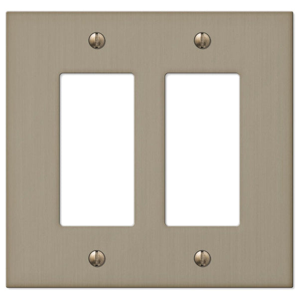 Elan Brushed Bronze Cast - 2 Rocker Wallplate - Wallplate Warehouse 55RRBZ 070686573549 2 Rocker