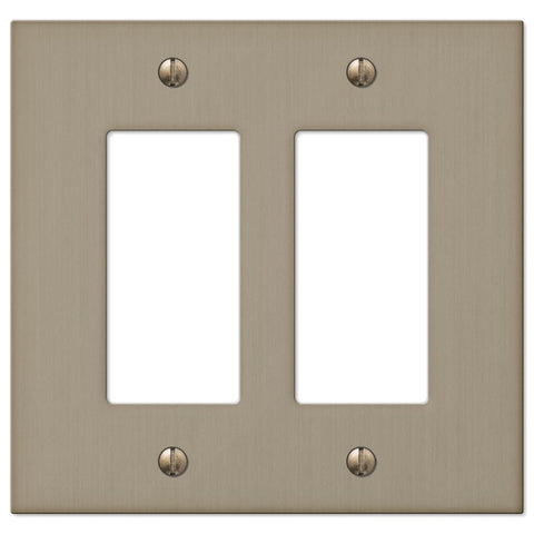 Elan Brushed Bronze Cast - 2 Rocker Wallplate - Wallplate Warehouse 55RRBZ 070686573549 2 Rocker
