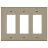 Elan Brushed Bronze Cast - 3 Rocker Wallplate - Wallplate Warehouse 55RRRBZ 070686573563 3 Rocker