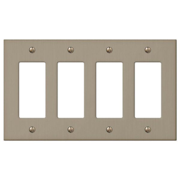 Elan Brushed Bronze Cast - 4 Rocker Wallplate - Wallplate Warehouse 55R4BZ 070686573570 4 Rocker