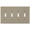 Elan Brushed Bronze Cast - 4 Toggle Wallplate - Wallplate Warehouse 55T4BZ 070686573587 4 Toggle