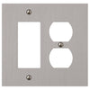 Elan Brushed Nickel Cast - 1 Rocker / 1 Duplex Wallplate - Wallplate Warehouse 55RDBN - B 070686020357 1 Rocker / 1 Duplex