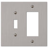 Elan Brushed Nickel Cast - 1 Toggle / 1 Rocker Wallplate - Wallplate Warehouse 55TRBN 070686573655 1 Toggle / 1 Rocker
