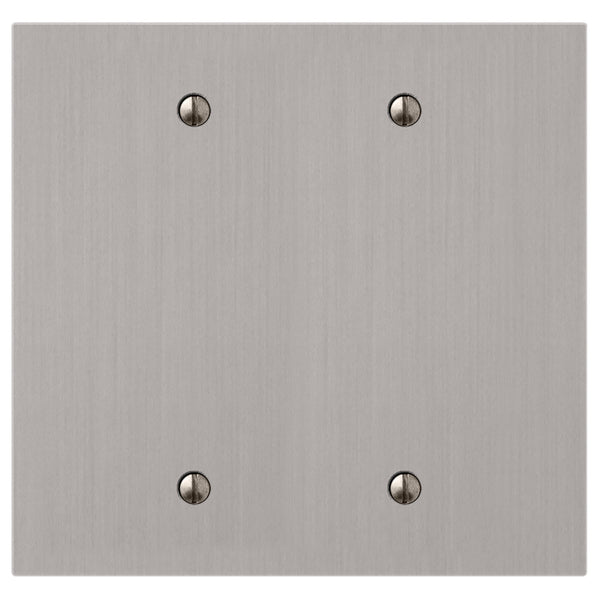 Elan Brushed Nickel Cast - 2 Blank Wallplate - Wallplate Warehouse 55BBBN - B 070686020364 2 Blank