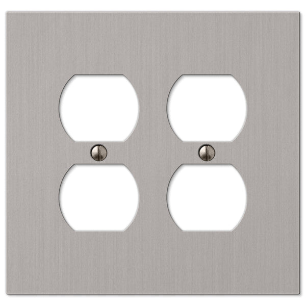 Elan Brushed Nickel Cast - 2 Duplex Wallplate - Wallplate Warehouse 55DDBN 070686573662 2 Duplex