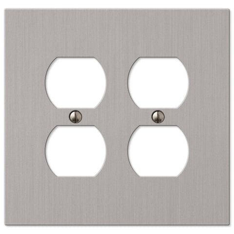 Elan Brushed Nickel Cast - 2 Duplex Wallplate - Wallplate Warehouse 55DDBN 070686573662 2 Duplex