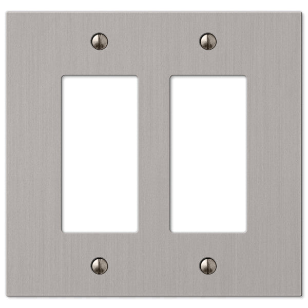 Elan Brushed Nickel Cast - 2 Rocker Wallplate - Wallplate Warehouse 55RRBN 070686573679 2 Rocker