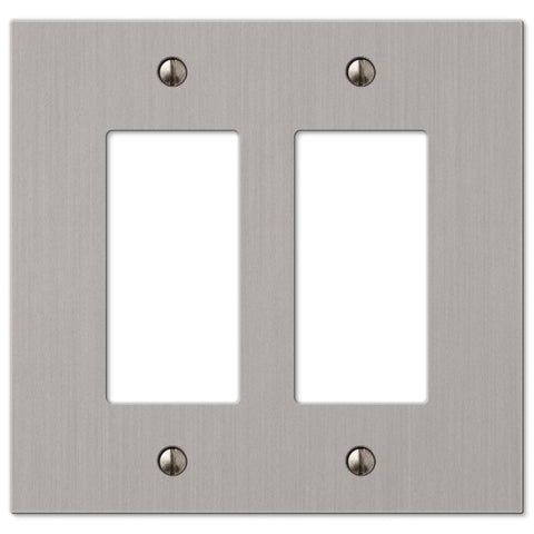 Elan Brushed Nickel Cast - 2 Rocker Wallplate - Wallplate Warehouse 55RRBN 070686573679 2 Rocker