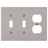 Elan Brushed Nickel Cast - 2 Toggle / 1 Duplex Wallplate - Wallplate Warehouse 55TTDBN - B 070686020371 2 Toggle / 1 Duplex