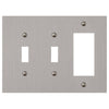 Elan Brushed Nickel Cast - 2 Toggle / 1 Rocker Wallplate - Wallplate Warehouse 55TTRBN - B 070686020388 2 Toggle / 1 Rocker