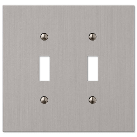 Elan Brushed Nickel Cast - 2 Toggle Wallplate - Wallplate Warehouse 55TTBN 070686573631 2 Toggle