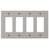 Elan Brushed Nickel Cast - 4 Rocker Wallplate - Wallplate Warehouse 55R4BN 070686573716 4 Rocker