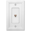 Elly White Wood - 1 Phone Jack Wallplate - Wallplate Warehouse 4052PHW 070686585757 Phone Jacks