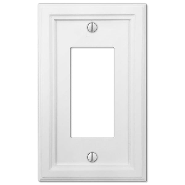 Elly White Wood - 1 Rocker Wallplate - Wallplate Warehouse 4052RW 070686585290 1 Rocker