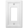Elly White Wood - 1 Rocker Wallplate - Wallplate Warehouse 4052RW 070686585290 1 Rocker