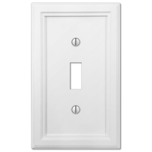 Elly White Wood - 1 Toggle Wallplate - Wallplate Warehouse 4052TW 070686585276 1 Toggle