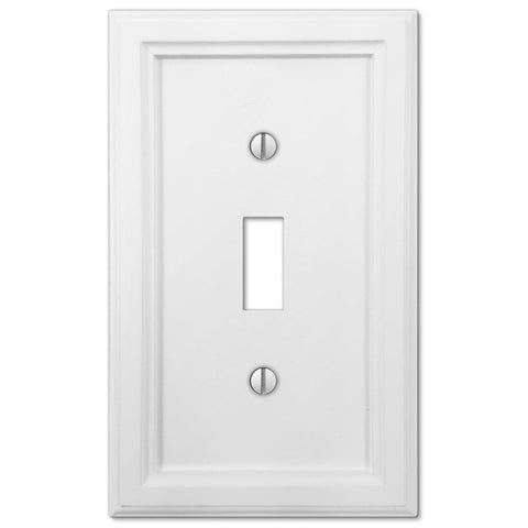 Elly White Wood - 1 Toggle Wallplate - Wallplate Warehouse 4052TW 070686585276 1 Toggle