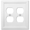 Elly White Wood - 2 Duplex Wallplate - Wallplate Warehouse 4052DDW 070686585658 2 Duplex