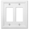 Elly White Wood - 2 Rocker Wallplate - Wallplate Warehouse 4052RRW 070686585672 2 Rocker