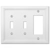 Elly White Wood - 2 Toggle / 1 Rocker Wallplate - Wallplate Warehouse 4052TTRW 070686585719 2 Toggle / 1 Rocker