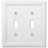 Elly White Wood - 2 Toggle Wallplate - Wallplate Warehouse 4052TTW 070686585306 2 Toggle