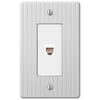 Embossed Line White Steel - 1 Phone Jack Wallplate - Wallplate Warehouse 153PHW 070686580264 Phone Jacks