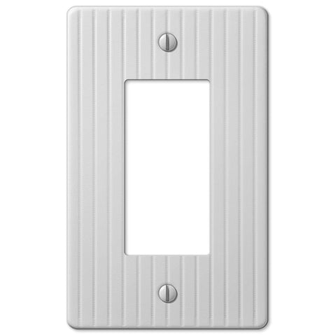 Embossed Line White Steel - 1 Rocker Wallplate - Wallplate Warehouse 153RW 070686570517 1 Rocker