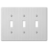 Embossed Line White Steel - 3 Toggle Wallplate - Wallplate Warehouse 153TTTW 070686570562 3 Toggle
