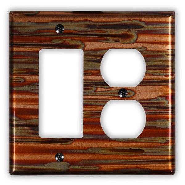 Enchantment Horizontal Copper - 1 Rocker / 1 Duplex Wallplate - Wallplate Warehouse ENCHCOP1R1D 819332022303 1 Rocker / 1 Duplex