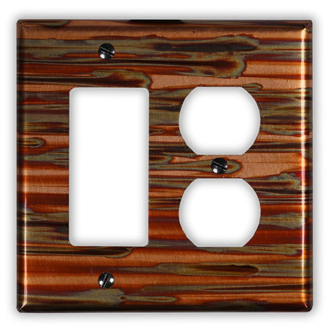 Enchantment Horizontal Copper - 1 Rocker / 1 Duplex Wallplate - Wallplate Warehouse ENCHCOP1R1D 819332022303 1 Rocker / 1 Duplex