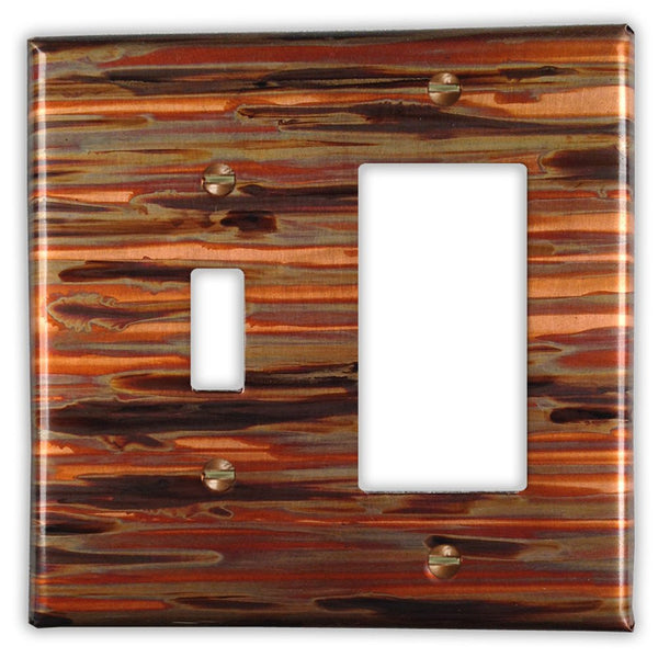 Enchantment Horizontal Copper - 1 Toggle / 1 Rocker Wallplate - Wallplate Warehouse ENCHCOP1T1R 819332022297 1 Toggle / 1 Rocker