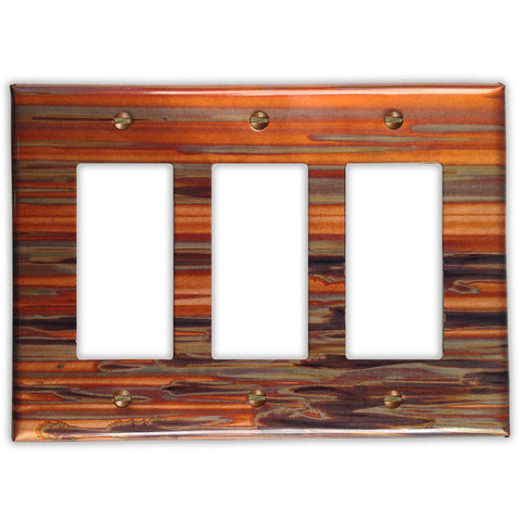 Enchantment Horizontal Copper - 3 Rocker Wallplate - Wallplate Warehouse ENCHCOP3R 819332022259 3 Rocker