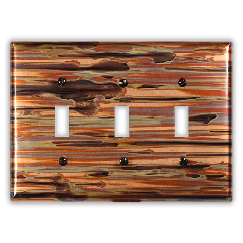 Enchantment Horizontal Copper - 3 Toggle Wallplate - Wallplate Warehouse ENCHCOP3T 819332022181 3 Toggle
