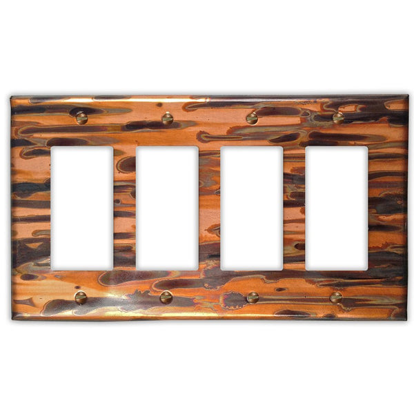 Enchantment Horizontal Copper - 4 Rocker Wallplate - Wallplate Warehouse ENCHCOP4R 819332022266 4 Rocker