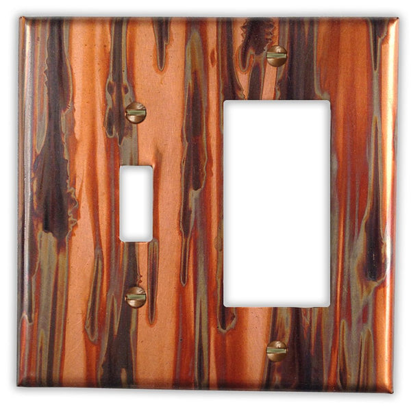 Enchantment Vertical Copper - 1 Toggle / 1 Rocker Wallplate - Wallplate Warehouse ENCVCOP1T1R 819332022532 1 Toggle / 1 Rocker