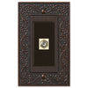 English Garden Aged Bronze Cast - 1 Cable Jack Wallplate - Wallplate Warehouse 43CXVB 070686580936 Cable Jacks