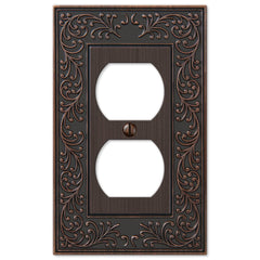 English Garden Aged Bronze Cast - 1 Duplex Wallplate