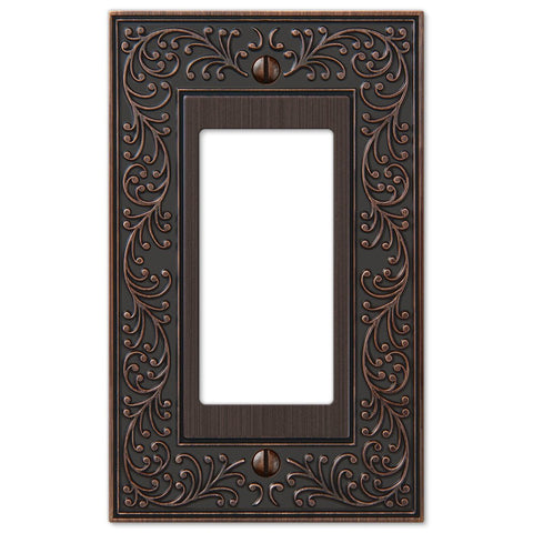 English Garden Aged Bronze Cast - 1 Rocker Wallplate - Wallplate Warehouse 43RVB 070686567616 1 Rocker