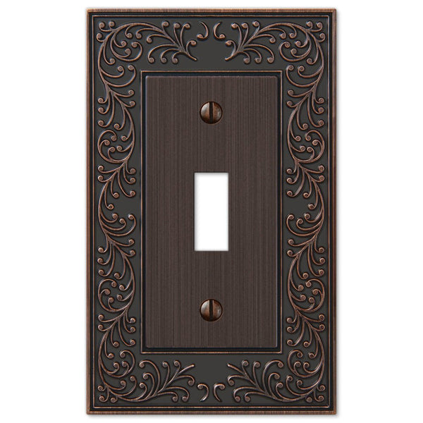 English Garden Aged Bronze Cast - 1 Toggle Wallplate - Wallplate Warehouse 43TVB 070686567593 1 Toggle